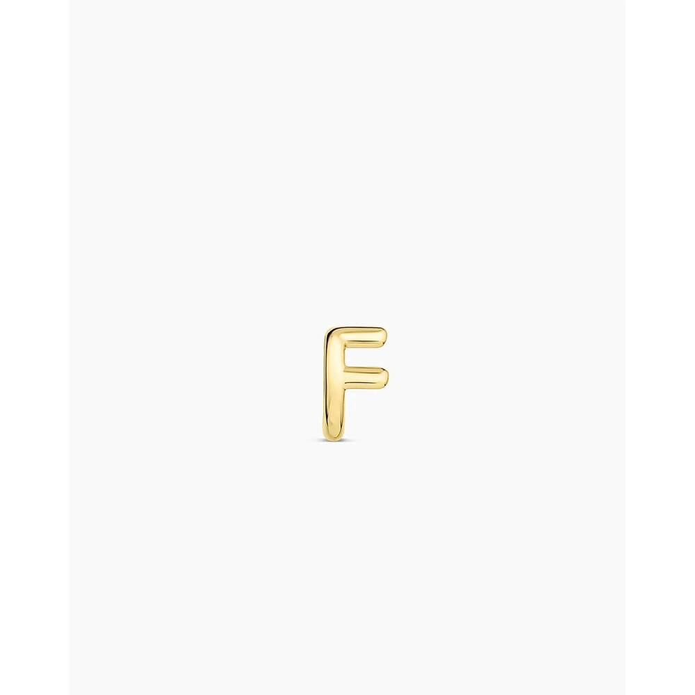 NEW GORJANA women's letter f alphabet single huggie earrings in gold